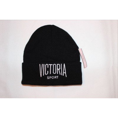 Victoria's Secret VS VSX Sport Beanie Knit Black Hat Black ~NWT~  eb-35078653